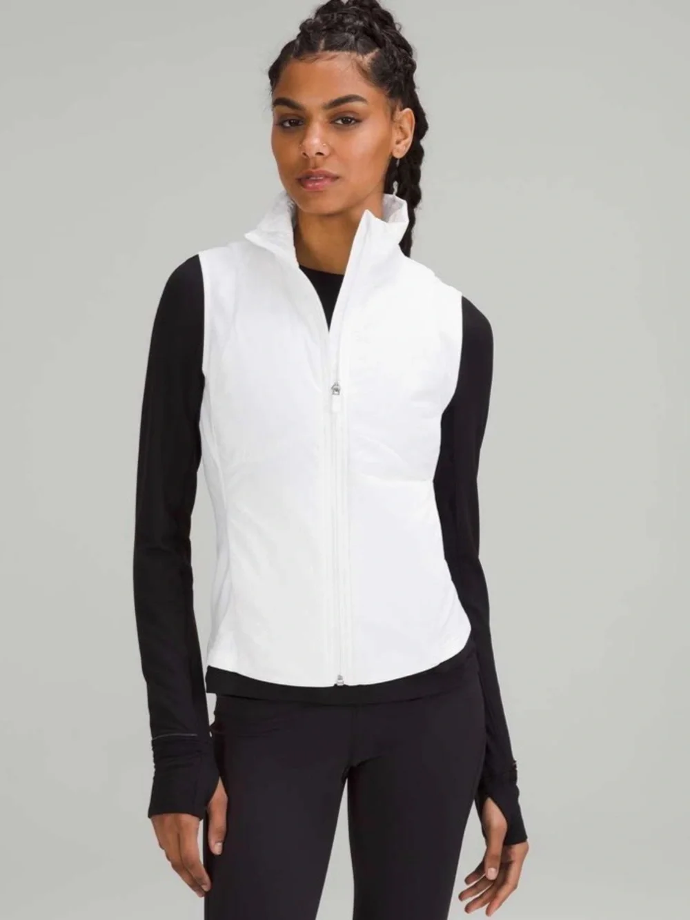Lululemon Push Your Pace Vest White Size 4 Running Full Zip